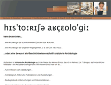 Tablet Screenshot of historische-archaeologie.de